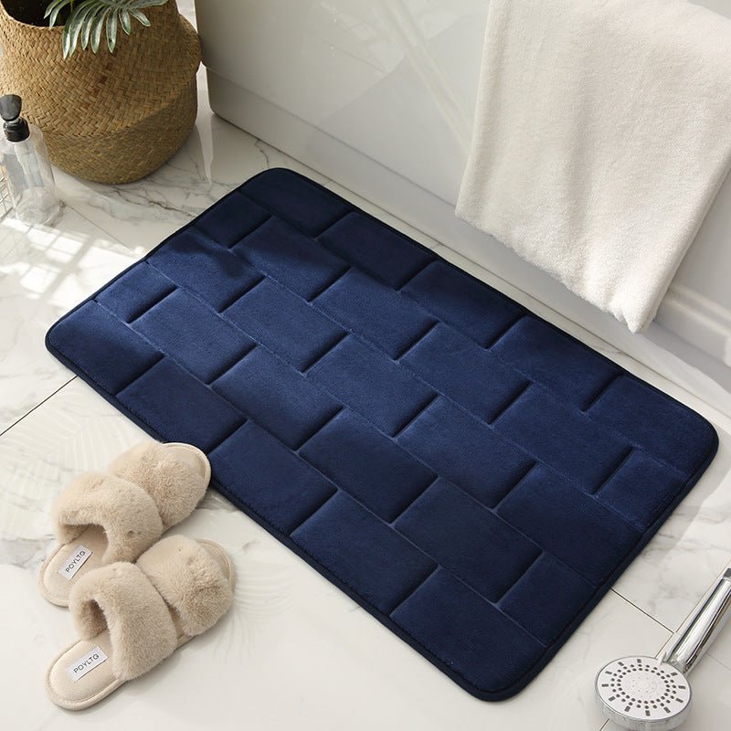Anti-Rutsch Badezimmermatte mit Ziegelmuster – Schnelltrocknend und Weich, 60x40 cm, Ideal für Dusche und Bad