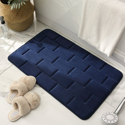 Anti-Rutsch Badezimmermatte mit Ziegelmuster – Schnelltrocknend und Weich, 60x40 cm, Ideal für Dusche und Bad