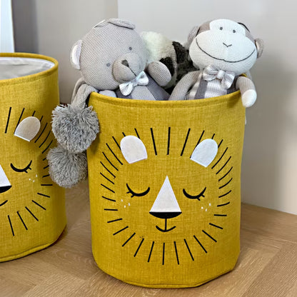 Multifunktionale Baumwoll-Aufbewahrungskörbe mit Tierdesign – 35 x 40 cm, Faltbar und Pflegeleicht für Spielzeug und Wäsche