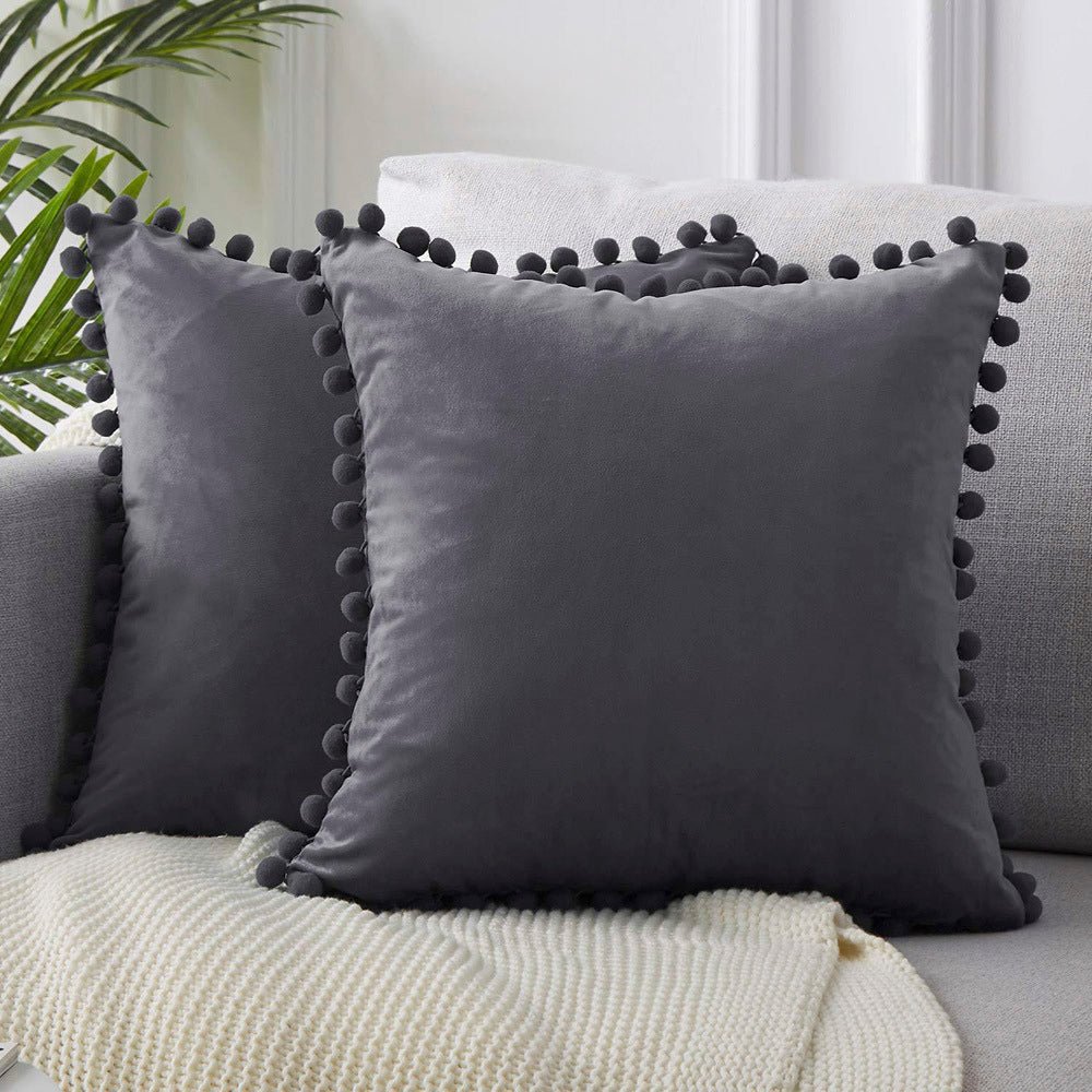 Dekorative Kissenbezüge aus Baumwolle 40x40 cm mit Pompon-Design – Weiche Kissenhüllen für Wohnzimmer und Schlafzimmer