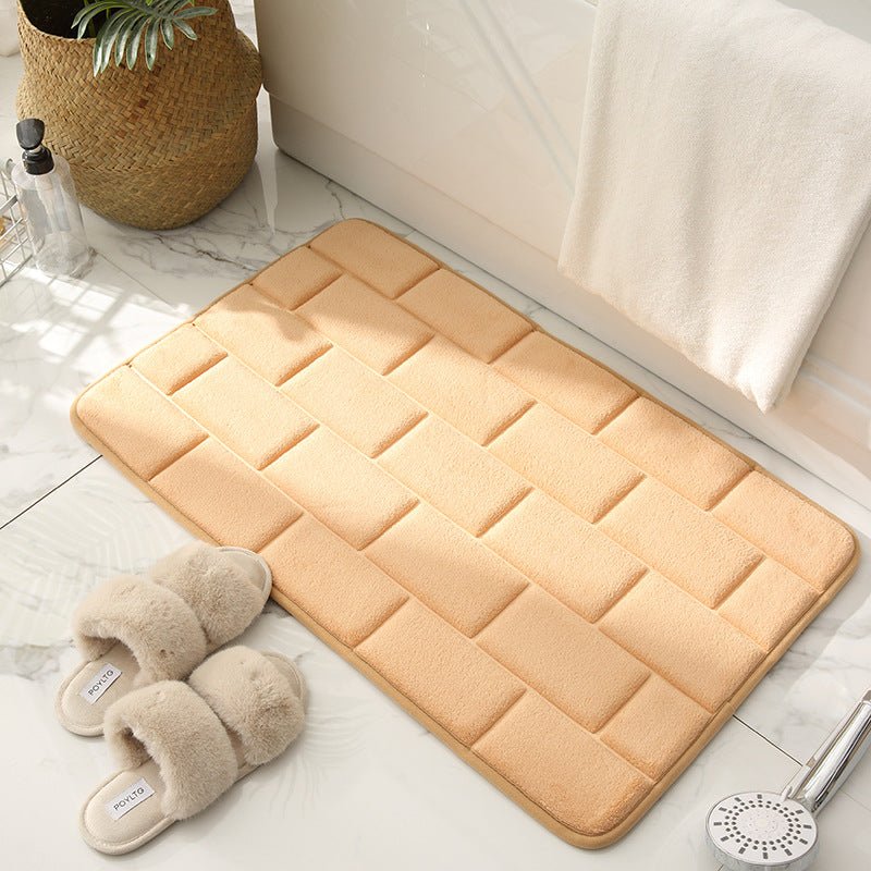 Anti-Rutsch Badezimmermatte mit Ziegelmuster – Schnelltrocknend und Weich, 60x40 cm, Ideal für Dusche und Bad