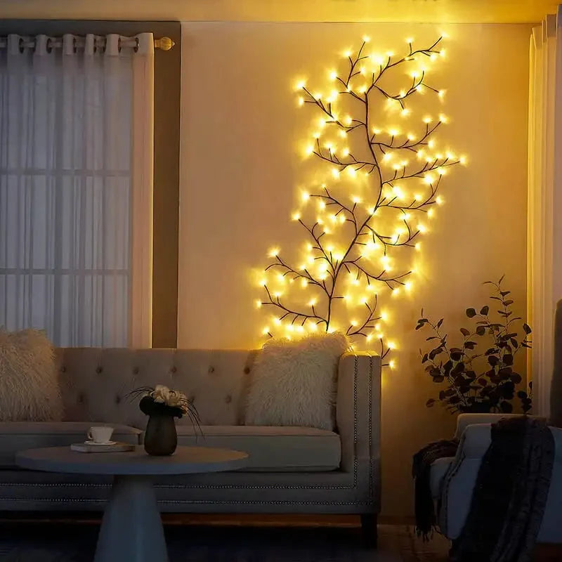 LED-Lichterkette Rebenoptik aus Kunststoff 2 Meter | 1020 Warmweiße LEDs | USB oder Batteriebetrieb Flexibel Formbar