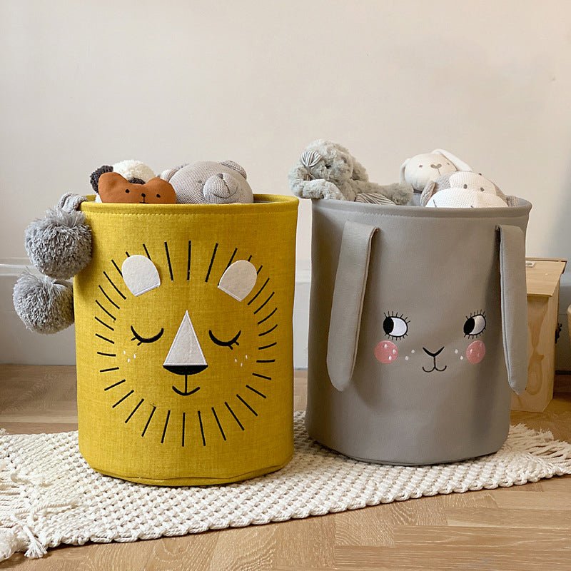 Multifunktionale Baumwoll-Aufbewahrungskörbe mit Tierdesign – 35 x 40 cm, Faltbar und Pflegeleicht für Spielzeug und Wäsche