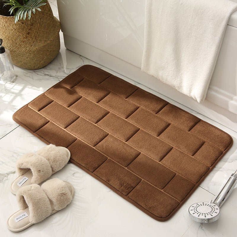 Anti-Rutsch Badezimmermatte mit Ziegelmuster – Schnelltrocknend und Weich, 60x40 cm, Ideal für Dusche und Bad