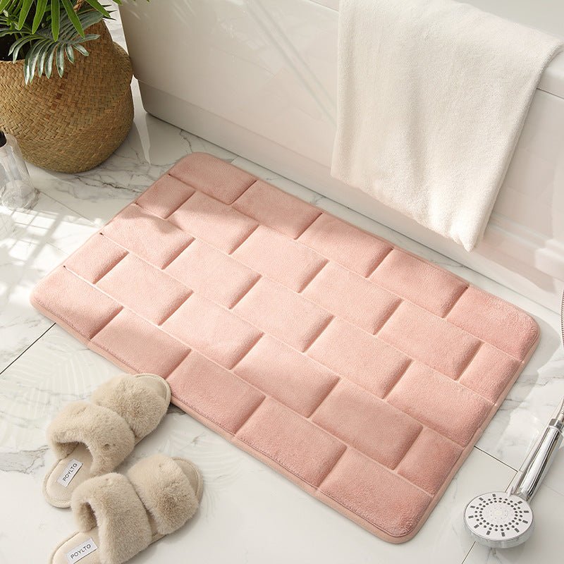 Anti-Rutsch Badezimmermatte mit Ziegelmuster – Schnelltrocknend und Weich, 60x40 cm, Ideal für Dusche und Bad