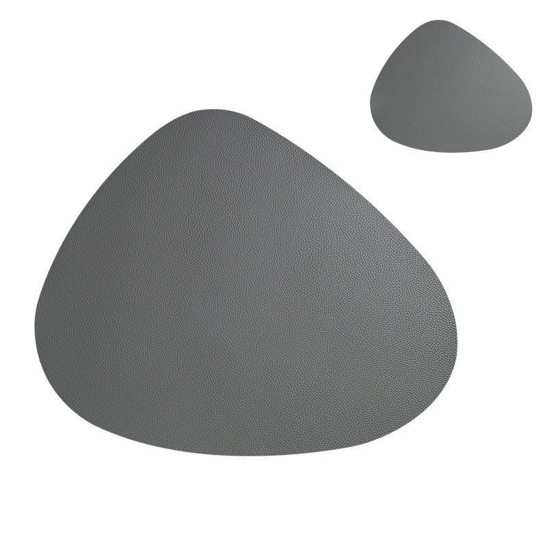 Unregelmäßige Tischmatte aus Kunstleder – Stilvolle Platzmatte für Esszimmer, 36,5 x 45 cm, Schwarz, Leicht zu Reinigen
