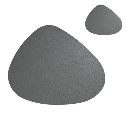 Unregelmäßige Tischmatte aus Kunstleder – Stilvolle Platzmatte für Esszimmer, 36,5 x 45 cm, Schwarz, Leicht zu Reinigen