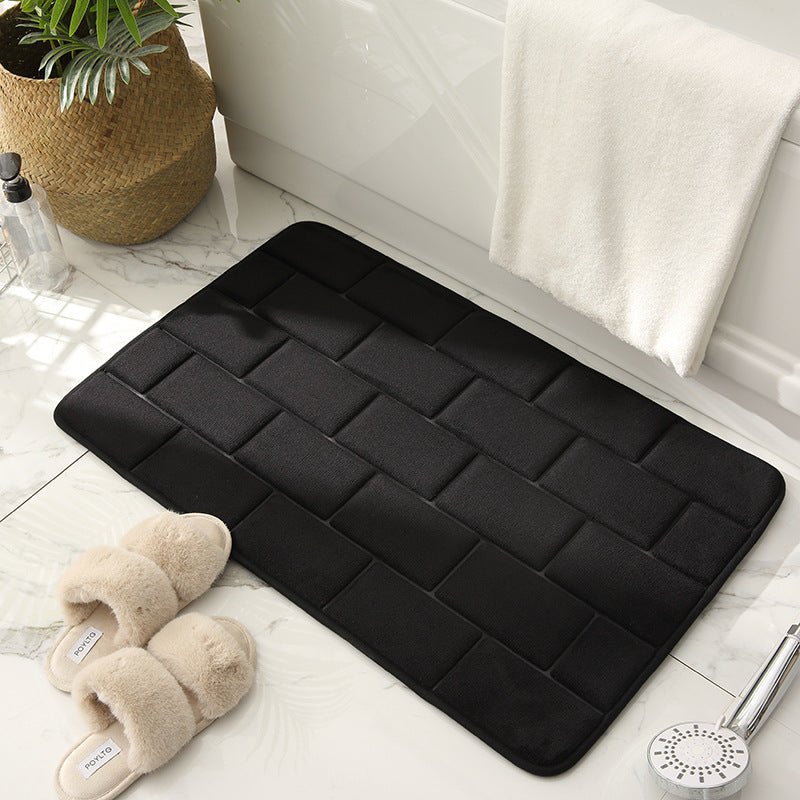 Anti-Rutsch Badezimmermatte mit Ziegelmuster – Schnelltrocknend und Weich, 60x40 cm, Ideal für Dusche und Bad