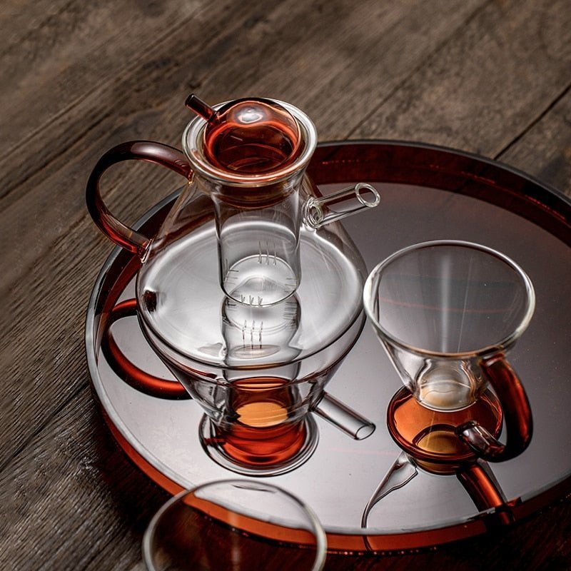 Elegante Teekanne aus Borosilikatglas mit ergonomischem Griff und Sieb – Ideal für losen Tee und heiße Getränke, 1 Liter