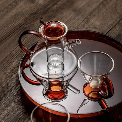 Elegante Teekanne aus Borosilikatglas mit ergonomischem Griff und Sieb – Ideal für losen Tee und heiße Getränke, 1 Liter