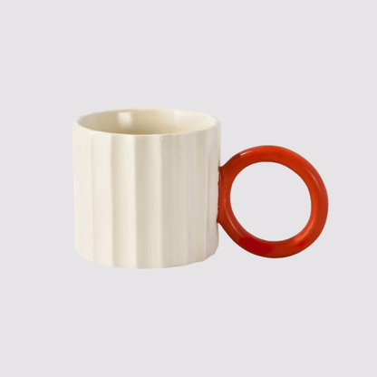 Großer Keramik Kaffeebecher 310 ml mit Ergonomischem Griff – Elegantes Japanisches Design für Kaffee und Tee