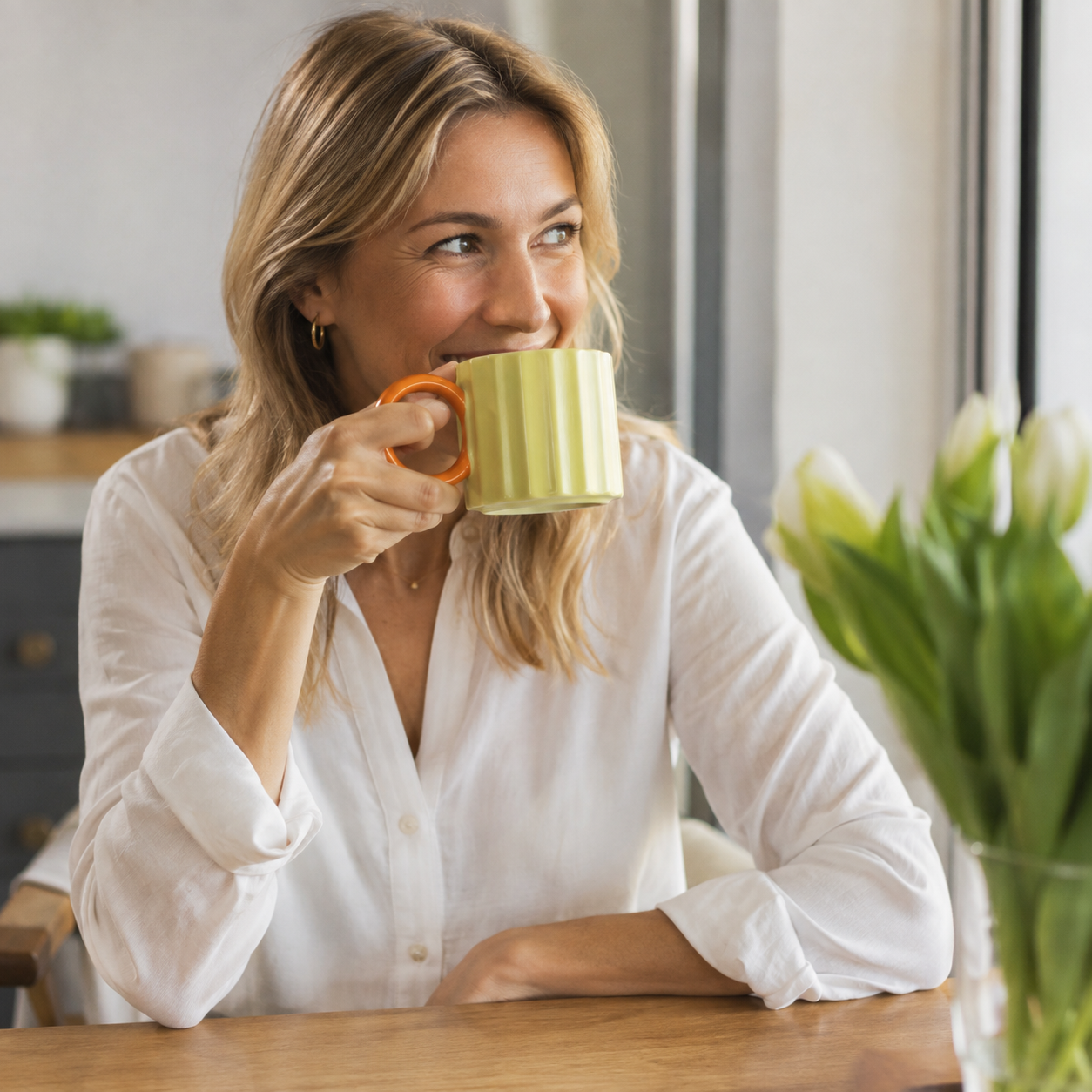 Großer Keramik Kaffeebecher 310 ml mit Ergonomischem Griff – Elegantes Japanisches Design für Kaffee und Tee