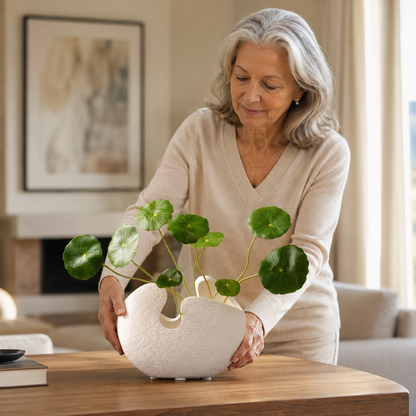 Moderne Keramikvase Weiß für Blumenarrangements – Elegantes Design aus hochwertiger Keramik, Ideal für stilvolle Innendekoration