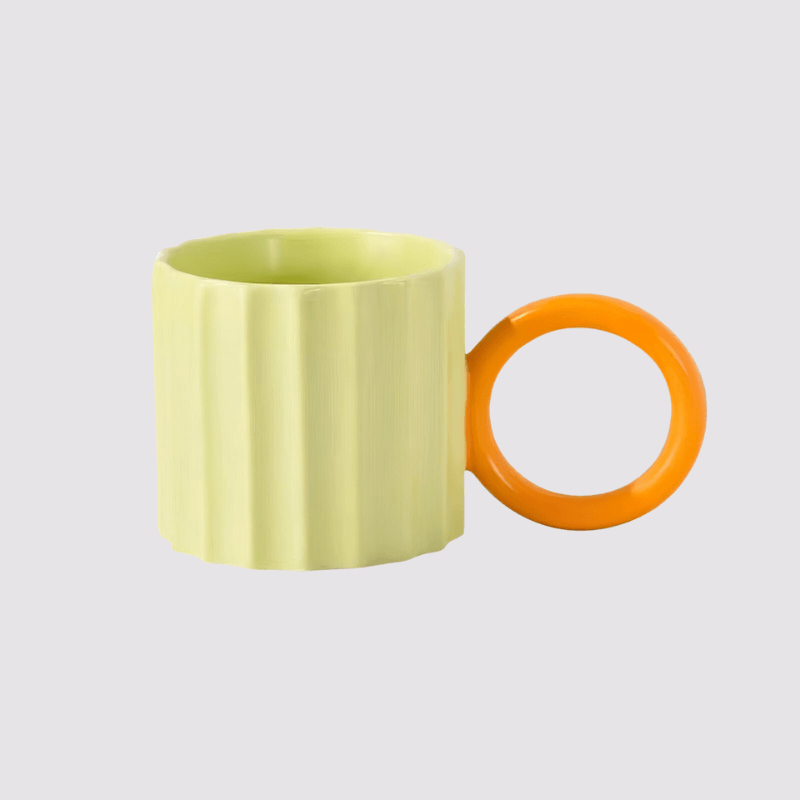 Großer Keramik Kaffeebecher 310 ml mit Ergonomischem Griff – Elegantes Japanisches Design für Kaffee und Tee