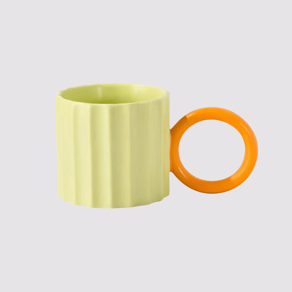Großer Keramik Kaffeebecher 310 ml mit Ergonomischem Griff – Elegantes Japanisches Design für Kaffee und Tee