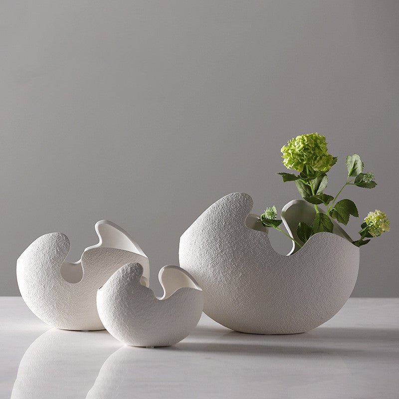 Moderne Keramikvase Weiß für Blumenarrangements – Elegantes Design aus hochwertiger Keramik, Ideal für stilvolle Innendekoration
