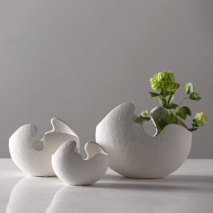 Moderne Keramikvase Weiß für Blumenarrangements – Elegantes Design aus hochwertiger Keramik, Ideal für stilvolle Innendekoration