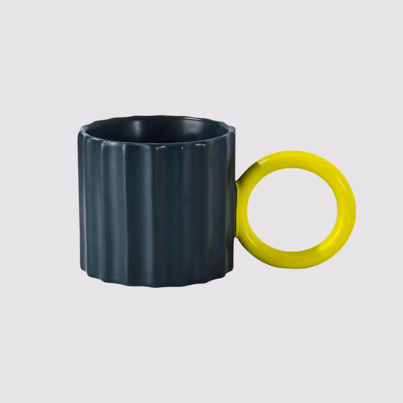 Großer Keramik Kaffeebecher 310 ml mit Ergonomischem Griff – Elegantes Japanisches Design für Kaffee und Tee