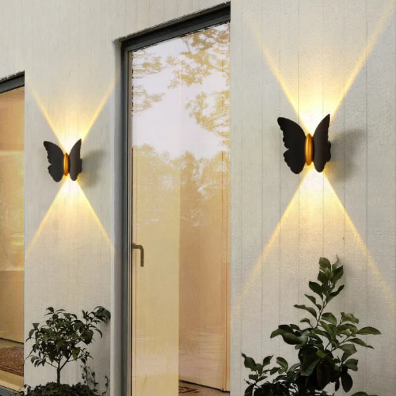 LED Wandlampe Wetterfest 2er-Set aus Verbundmaterial | Geeignet für Innen und Außen | Energieeffizient und Regenfest