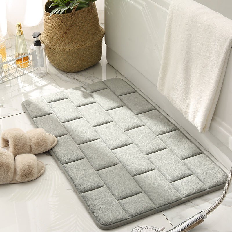 Anti-Rutsch Badezimmermatte mit Ziegelmuster – Schnelltrocknend und Weich, 60x40 cm, Ideal für Dusche und Bad